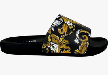 Sandalia Versace Jeans Couture para mujer Negra grecas